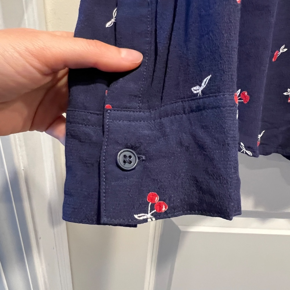 Rails Kate Cherry Print Button Down Shirt Xs - image 3